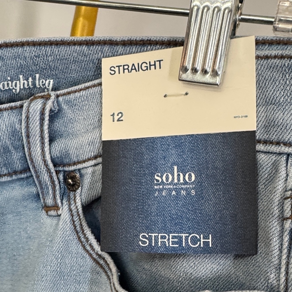 Soho Stretchy patchwork distressed hem Jeans NWT 12 - Picture 2 of 16